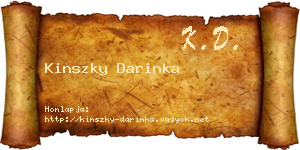 Kinszky Darinka névjegykártya